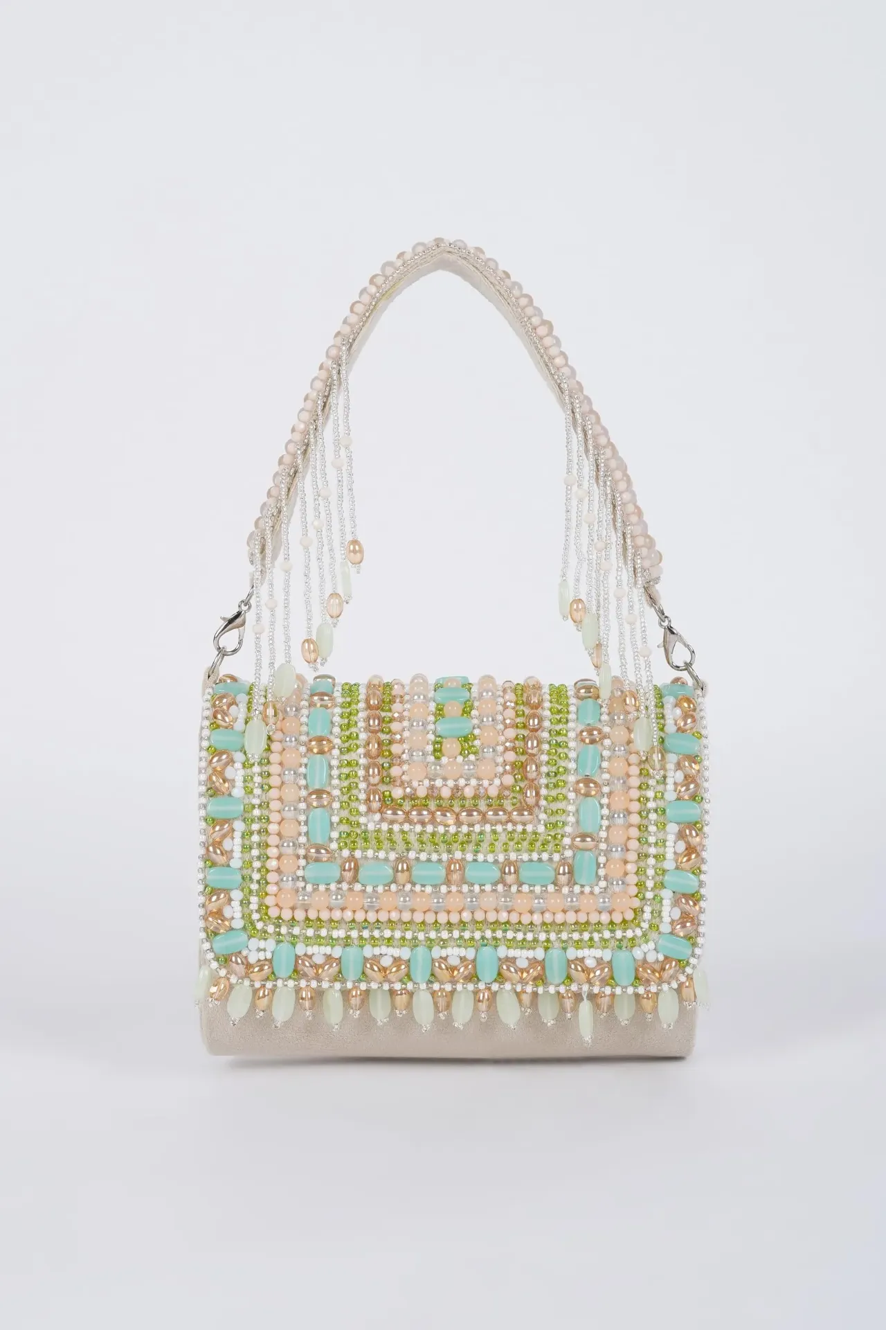 Beaded Flap Clutch Bag